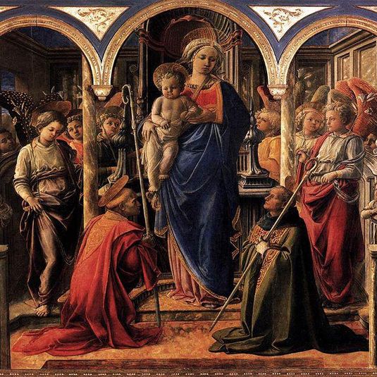 La Vierge et l'Enfant entourés d'anges, de saint Frediano et de saint Augustin, dite Pala Barbadori