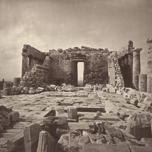 Interior of the Parthenon, From the Eastern End: At the Left, In the Distance, Is Seen the Island of Aegina