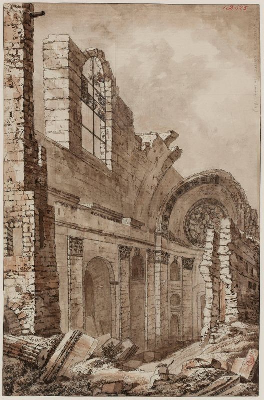 Ruines de Saint-Louis du Louvre, actuel 1er arrondissement, en 1811