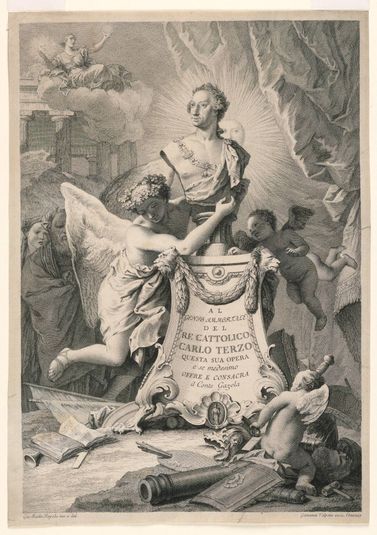 Dedication Page to Charles III of Spain and the Two Sicilies, frontispiece for Paolantonio Paoli, Rovine della città di Pesto detta ancora Posidonia (1784)