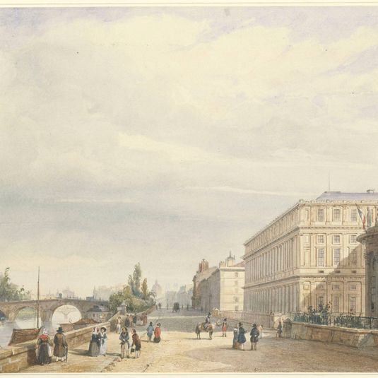 Le quai d'Orsay devant l'hôtel de Salm et la Cour des Comptes en 1839