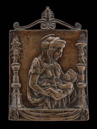 Madonna and Child between Two Candelabra
