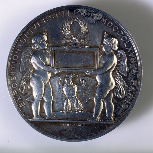Revers d'une récompense donnée lors de l'exposition universelle de Paris de 1867