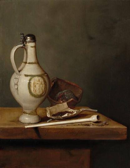 Still Life with Stoneware Jug and Pipe