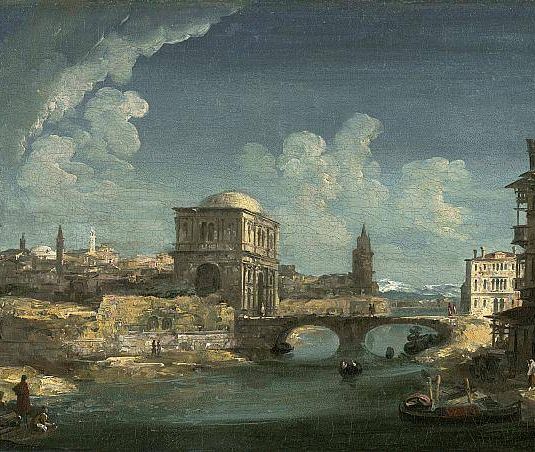 Capriccio with Buildings on a River by a Bridge