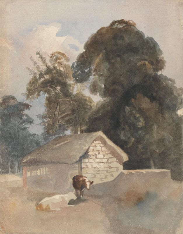 Landscape with Cows and Barn