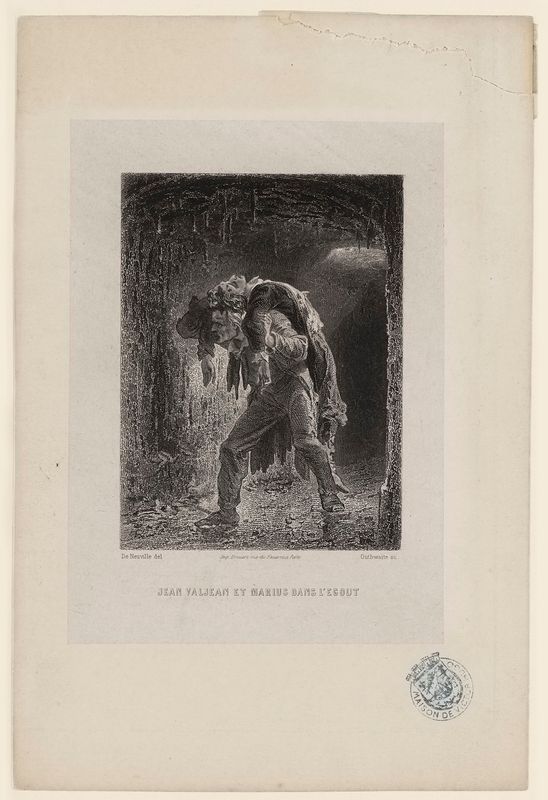 17. Jean Valjean et Marius dans l'égout ["Lui aussi porte sa croix"] [Les Misérables]