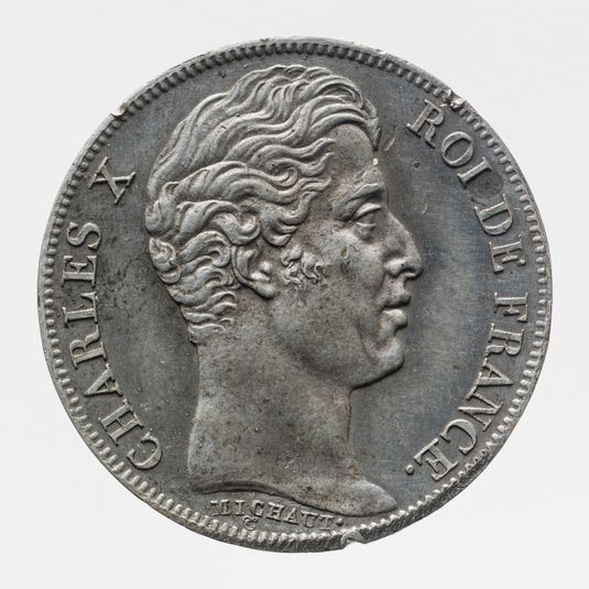 Essai uniface pour la pièce de 20 francs de Charles X, 1824-1825
