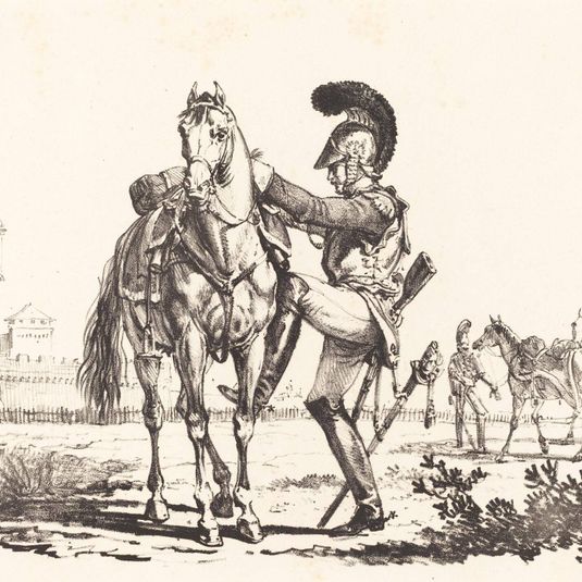 Carabinier Mounting a Horse