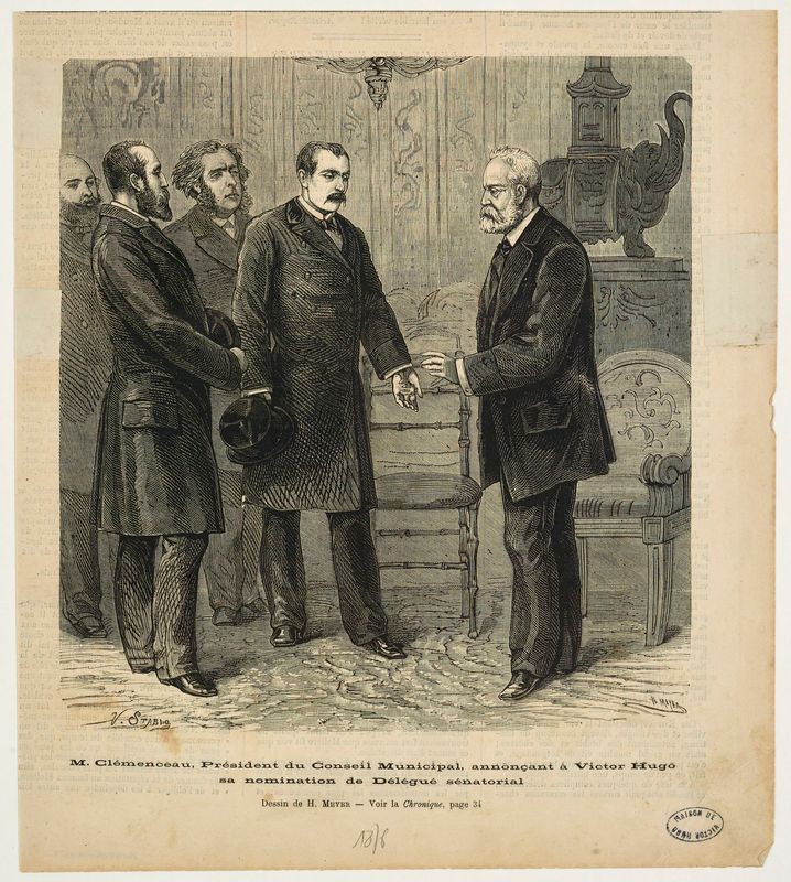 M.Clemenceau, Président du Conseil Municipal, annonçant à Victor Hugo sa nomination de Délégué sénatorial.