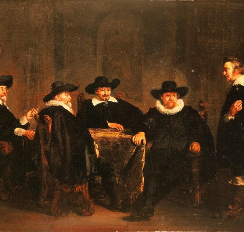 The Four Burgomasters of Amsterdam Learning of the Arrival of Maria de’ Medici on 1 September 1638