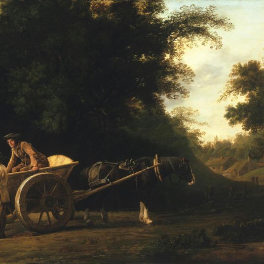 Laborers Loading a Brick Cart