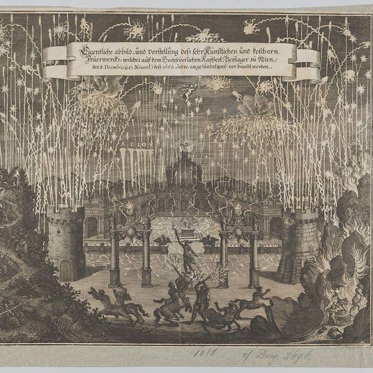 Fireworks celebrating the marriage of Emperor Leopold I and Margarita, Vienna 1666