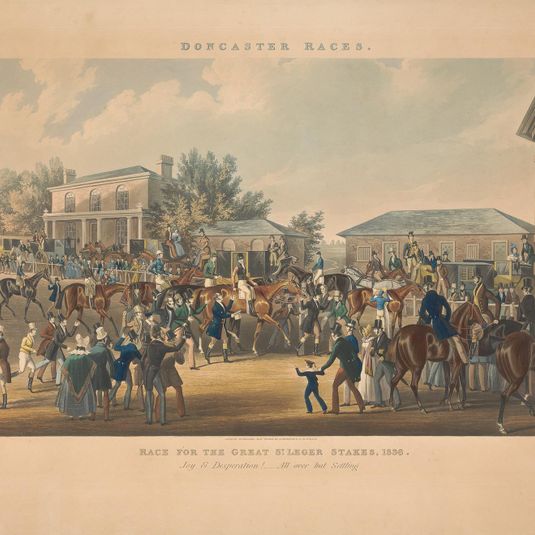 Doncaster Races: Race for the Great St. Leger Stakes, 1836 - Joy & Desperation!-Allover but Settling