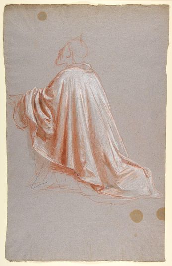 Drapery Study for a Bishop (lower register; study for wall paintings in the Chapel of Saint Remi, Sainte-Clotilde, Paris, 1858)