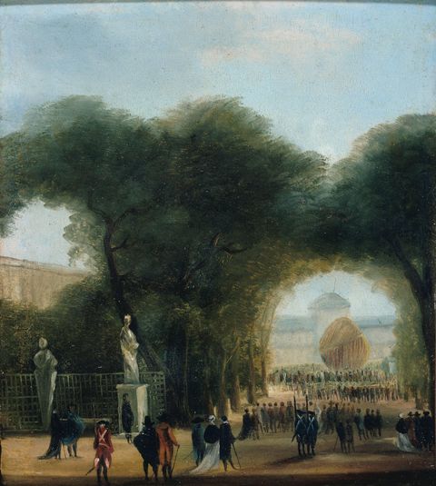 Ascension d'un aérostat, aux Tuileries (le 27 août 1783 ?)