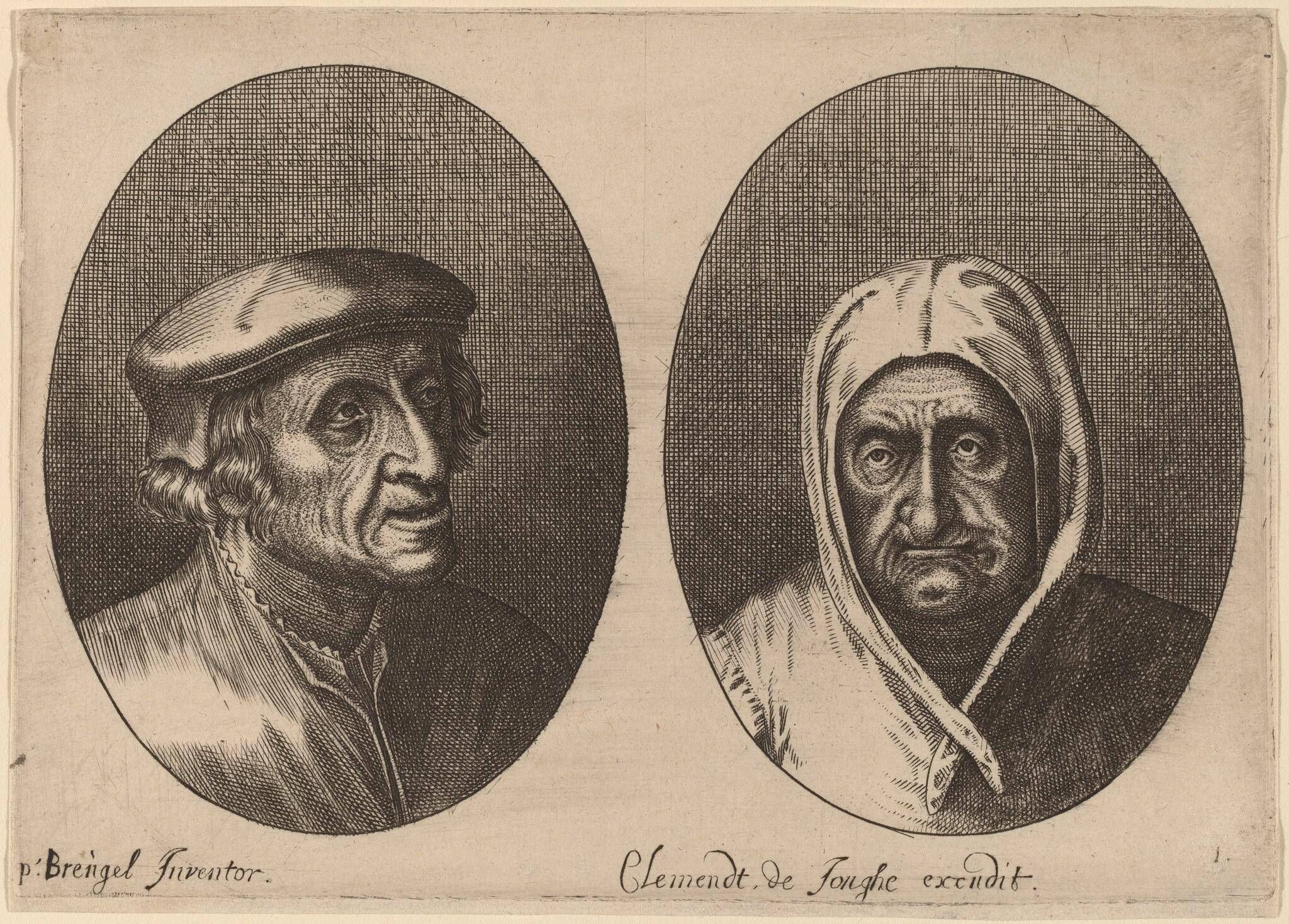 Heads of a Peasant Man and Woman