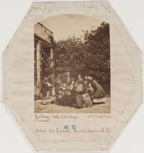 Dîner des enfants pauvres, Victor Hugo et amis dans le jardin de Hauteville House