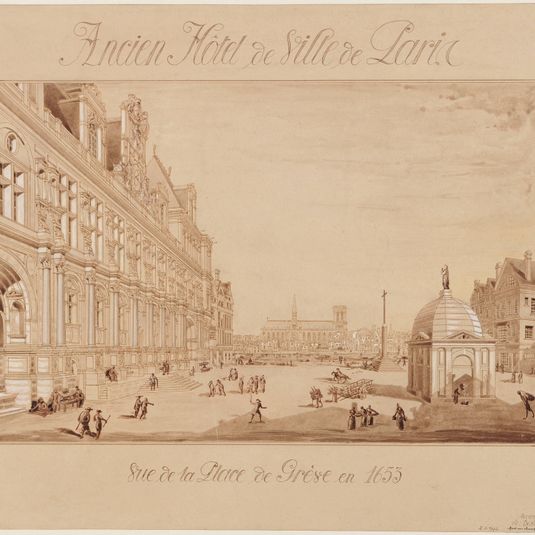Ancien Hôtel de Ville de Paris : vue de la Place de Grève en 1653
