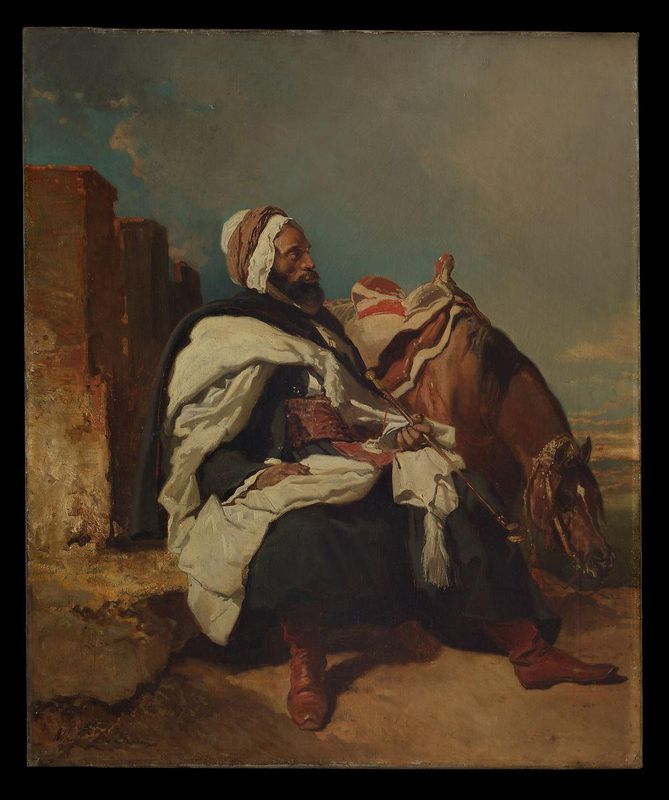 Seated Arab Man with Horse