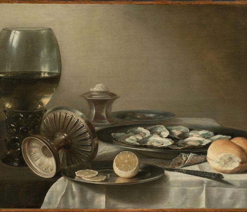 Still Life with Wine Goblet and Oysters