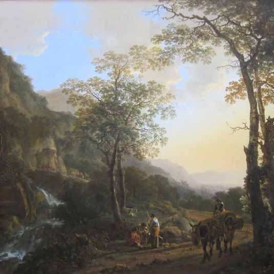 An Italianate Landscape with Travelers on a Path