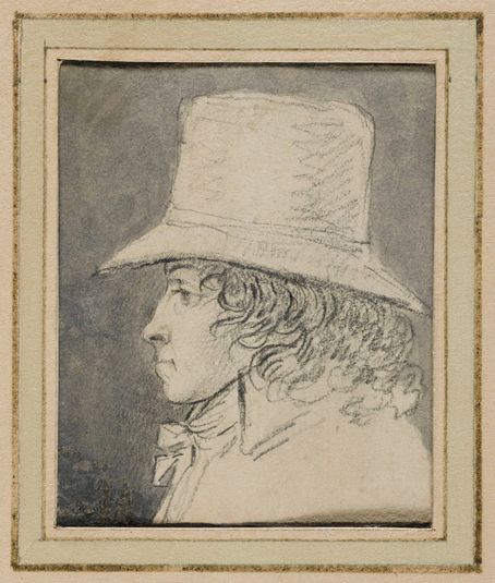 Portrait d'homme, un chapeau sur la tête, profil gauche [recto]