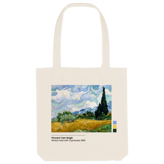 Wheat Field with Cypresses, Van Gogh Eco Tote Bag Smartify