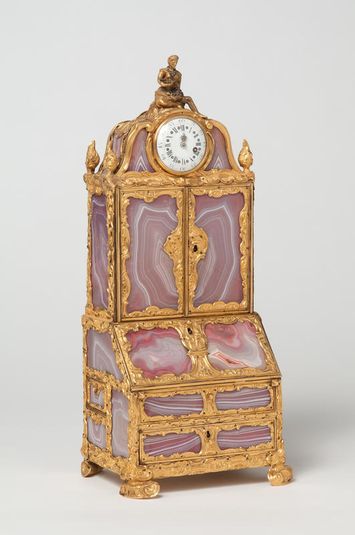 Nécessaire with a watch, in the form of a secretaire