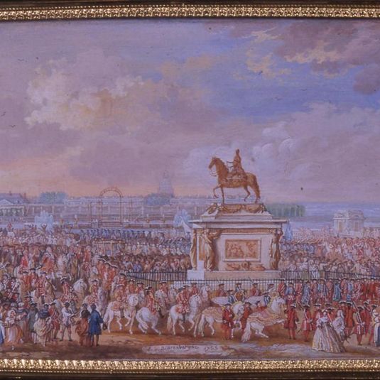 The unveiling of the equestrian statue of Louis XV