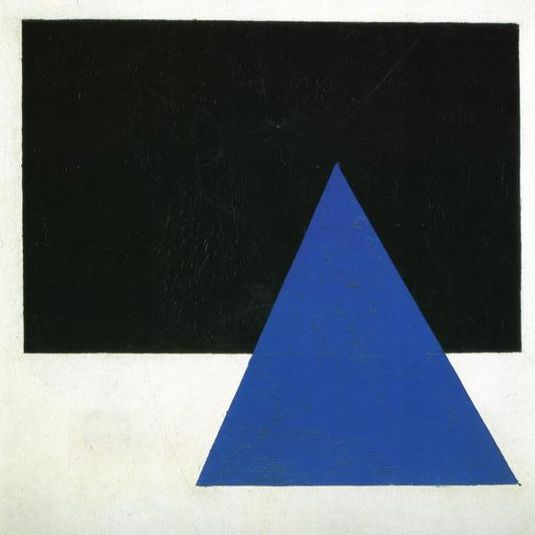 Suprematist Composition (with blue triangle and black rectangle)