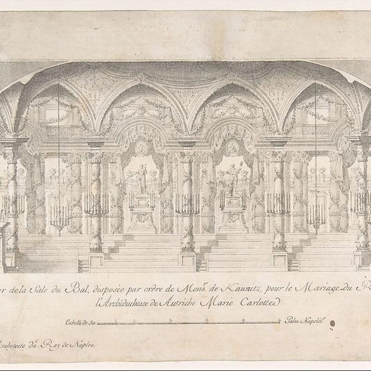 Longitudinal Section of a Ballroom Decorated for the Marriage of the King of Naples to the Archduchess of Austria