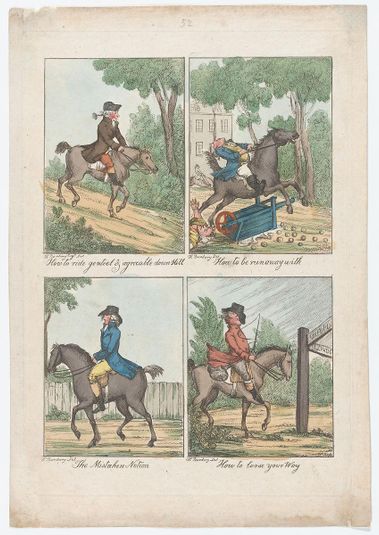 Four Scenes: How to Ride Genteel & Agreeable Down Hill; How to be Run Away With; The Mistaken Notion; How to Loose Your Way