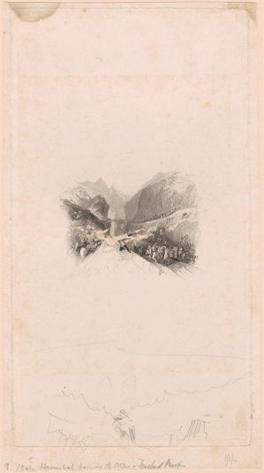 Hannibal passing the Alps (vignette)