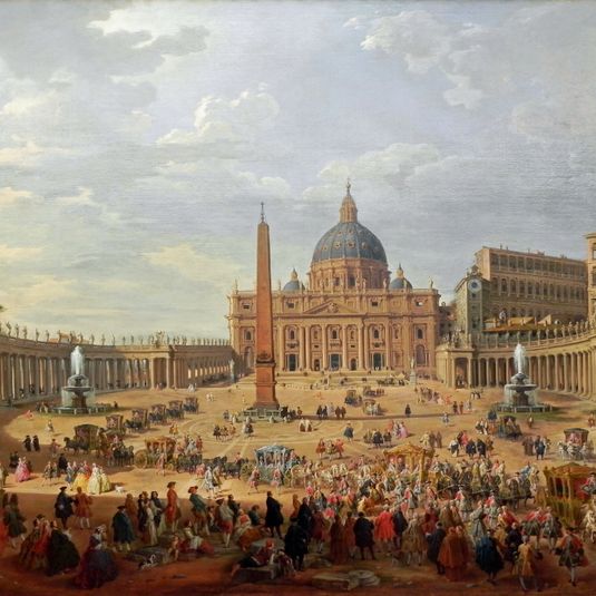 Die Ausfahrt des Duc de Choiseul (1719-1785) auf dem Petersplatz in Rom