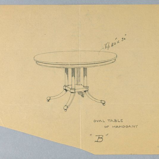 Design for an Oval Table of Mahogany "B"
