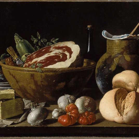 Still Life with Bread, Ham, Cheese, and Vegetables.Museum of Fine Art Boston