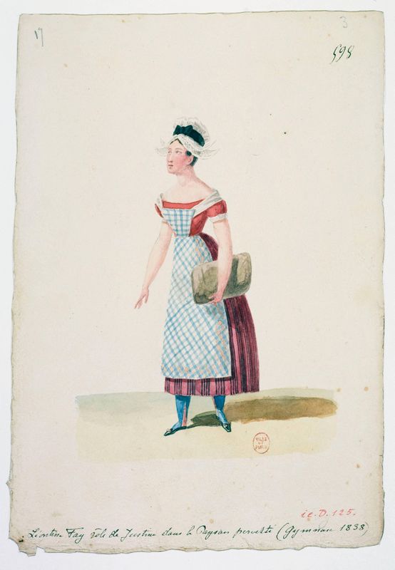 Costume de Léontine Fay dans le rôle de Justine du Paysan perverti (d'après Restif de la Bretonne)