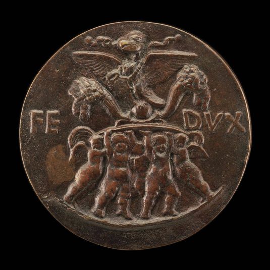 Cupids Supporting an Eagle and Cornucopias on a Shield [reverse]