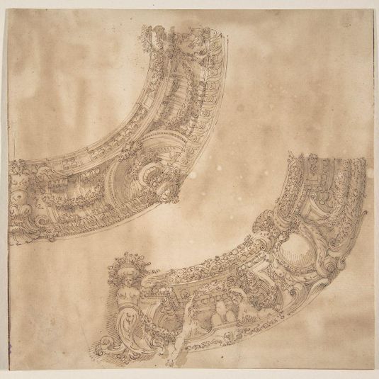 Two Designs for the Decoration of a Circular Frieze or Cornice