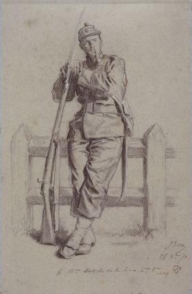 Portrait d'Armand Templier en uniforme de mobile.
