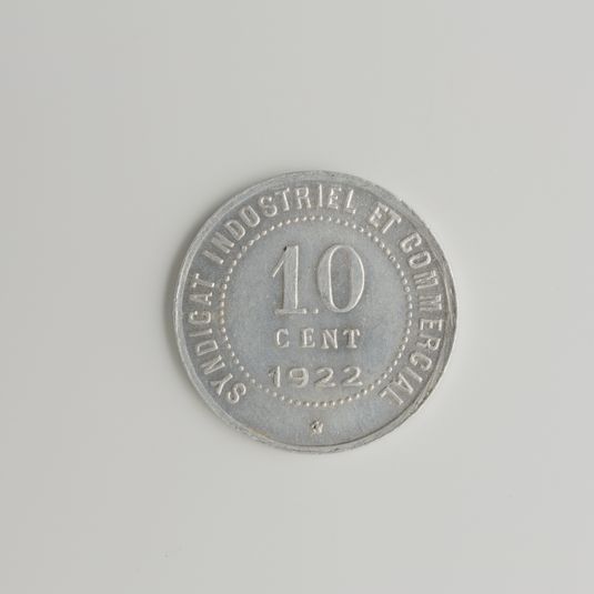 Bon pour 10 centimes de franc du syndicat industriel et commercial de la chambre de commerce de Blois, 1922
