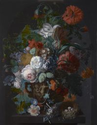 Jan van Huysum, Flower Still Life with Bird's Nest, about 1718and Audio Described Tour | National