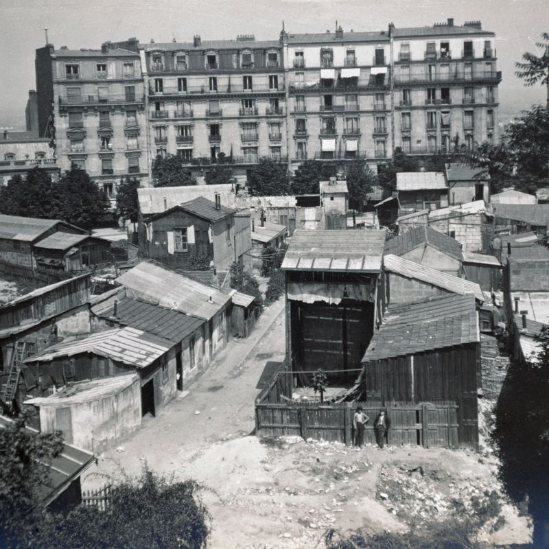 Maquis de Montmartre, vue prise sur le versant Nord de la Butte, 18ème arrondissement, mai 1904, Paris.