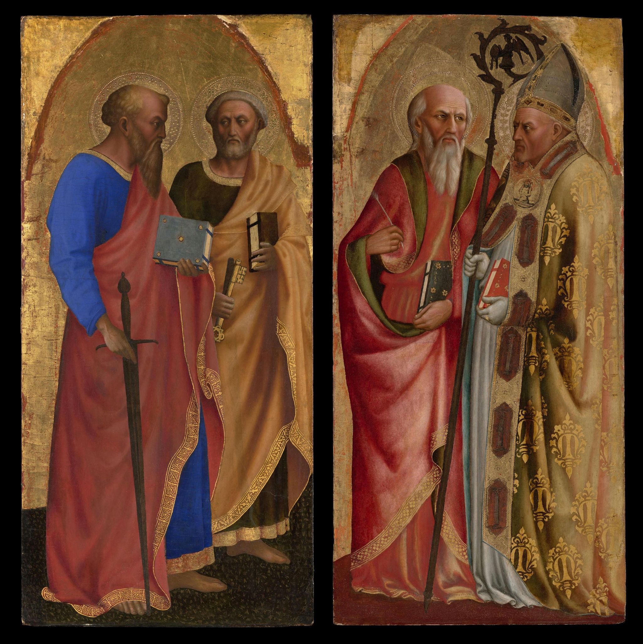 Saints Paul and Peter, and Saints John the Evangelist and Martin of Tours