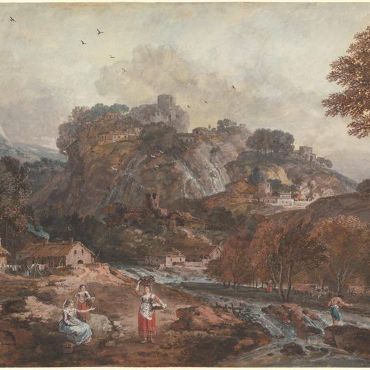 Mountain Landscape with Washerwomen and a Fisherman