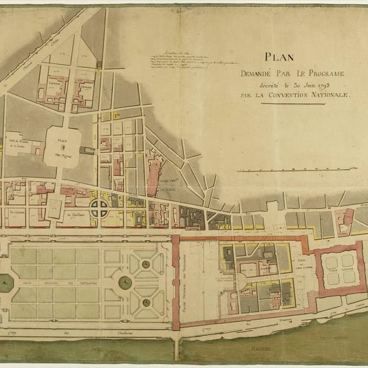 Plan d'aménagement englobant les quartiers Saint-Roch, du Louvre, Vendôme et Tuileries