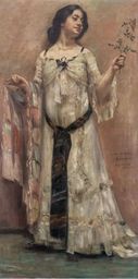 Porträt Charlotte Berend im weißen Kleid