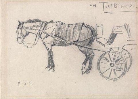 "On Tom Bland": Study of a Carriage Horse, Facing Left