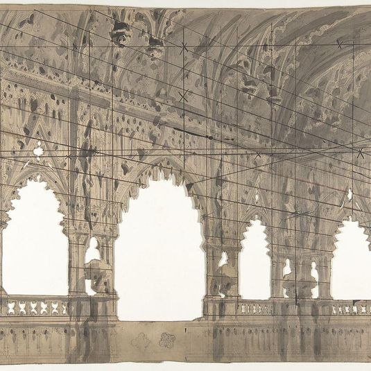 Design for a Stage Set at the Opéra, Paris: Church Interior